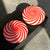 Murano Lampa sufitowa Candy czerwono-biała z efektem swirl Ø30 cm