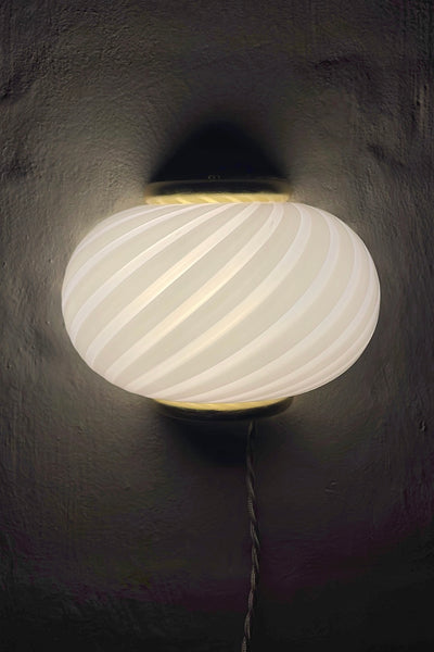 Murano Candy wall lamp white swirl 21x15cm