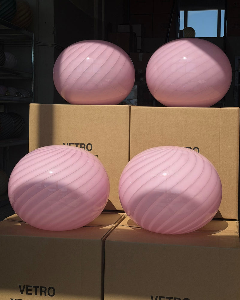 Stor Murano Candy suspension ovale bubble gum rose D:40 cm