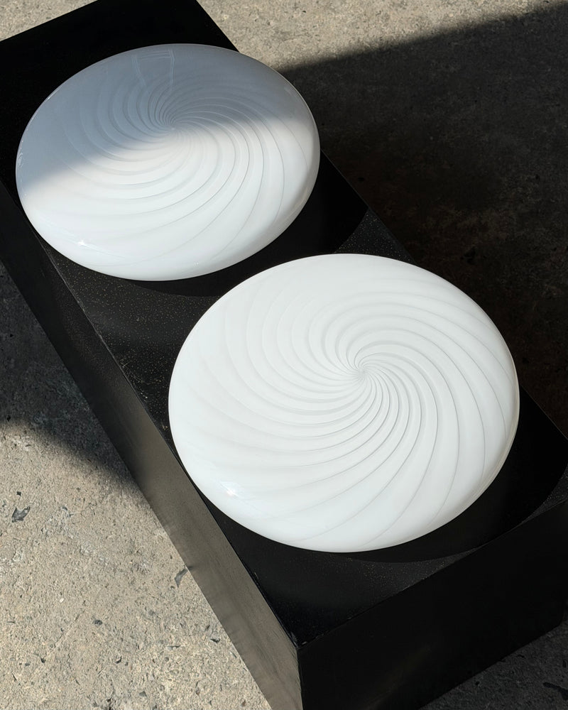 Murano Candy ceiling lamp white swirl D:30 cm