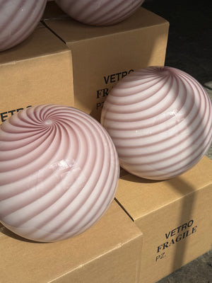 Murano Candy table lamp, amethyst purple swirl, Ø40 cm