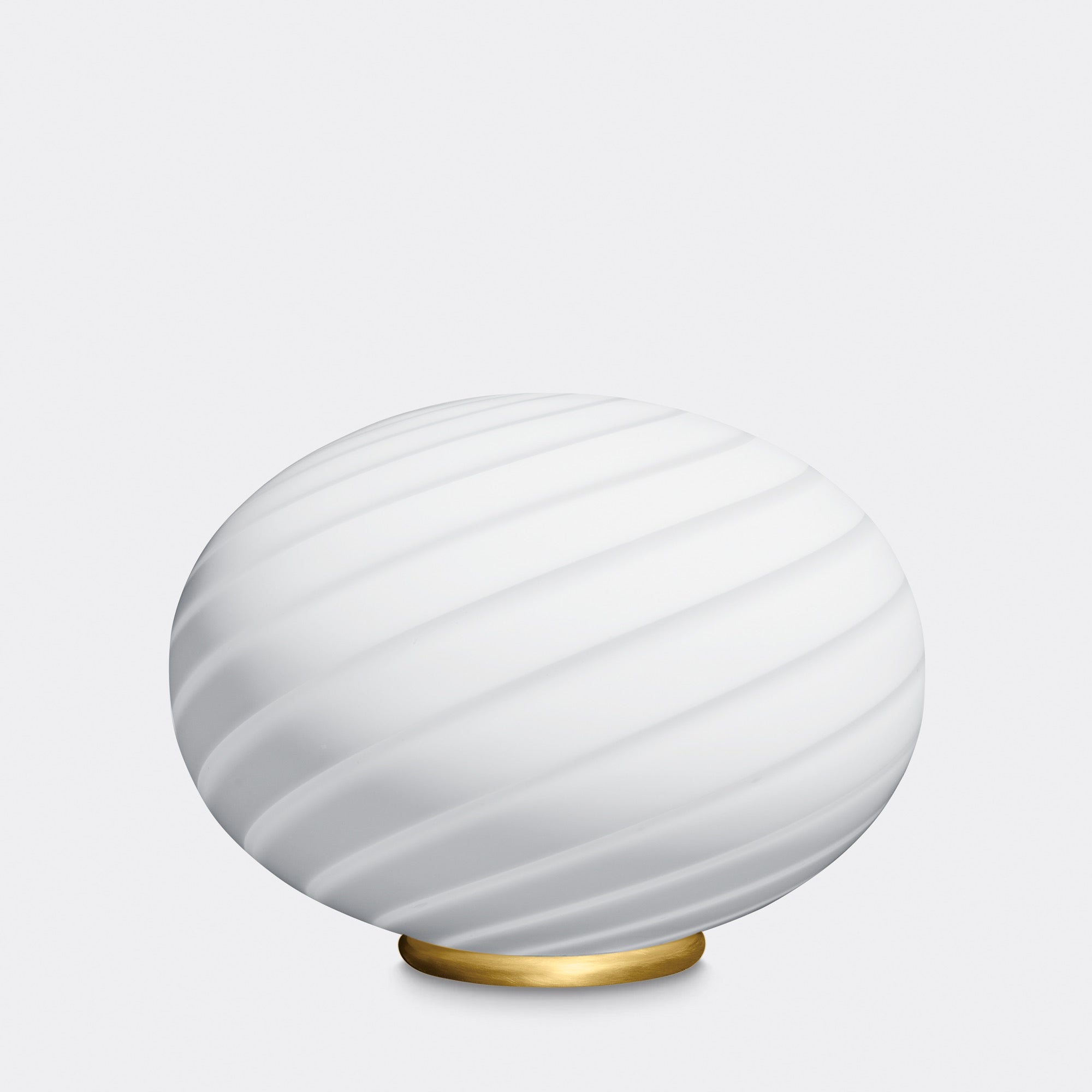 Murano Candy lampe sur pied ovale blanche swirl D:40 cm