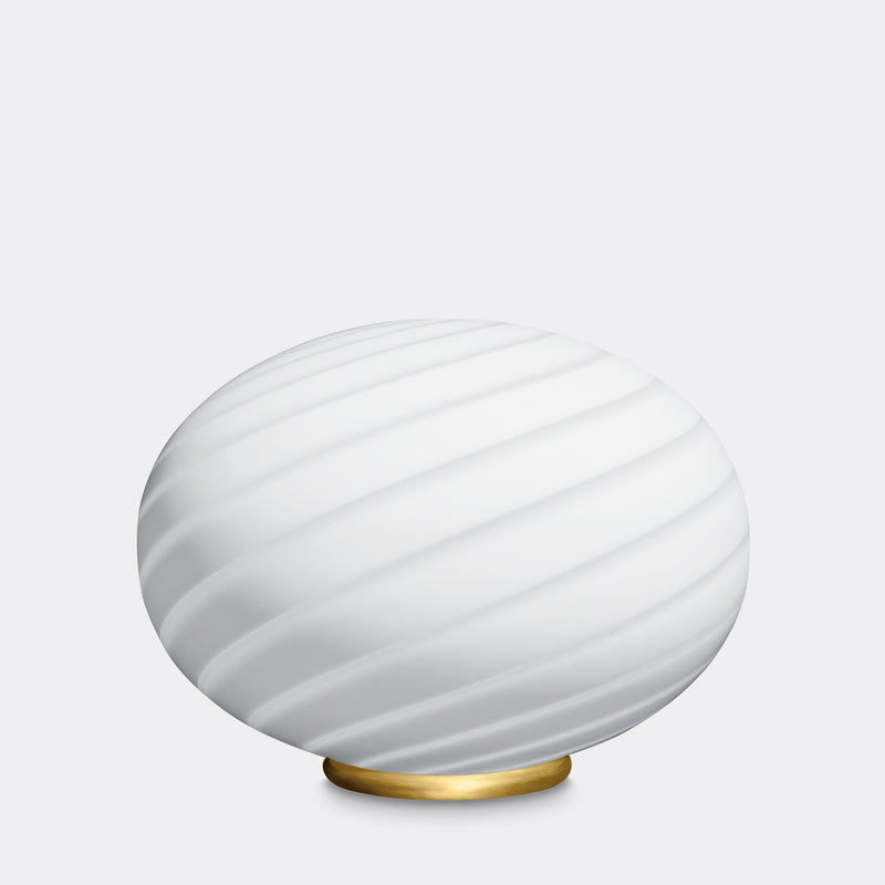 Murano Candy lampe sur pied ovale blanche swirl D:40 cm