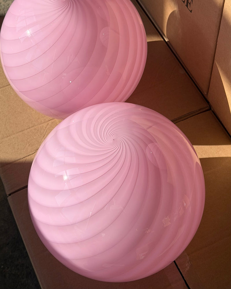 Murano Candy pendel bubble gum lyserød D:30 cm