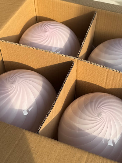 Murano Candy table lamp soft pink swirl D:20 cm