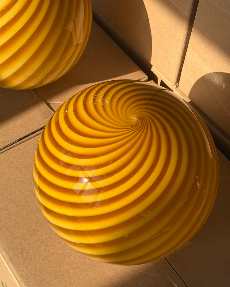 Murano Candy hanglamp oranje barnsteen swirl D:30 cm