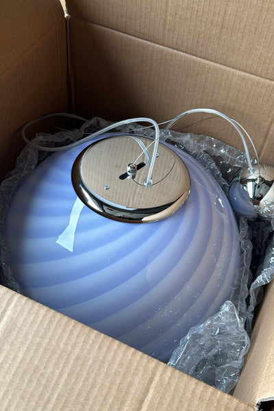 Grote Murano Candy pendel lavendel swirl D:40 cm