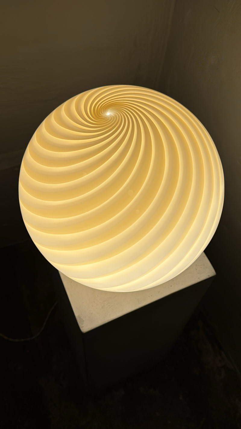 Murano Candy bordlampe creme karamel swirl D:30 cm