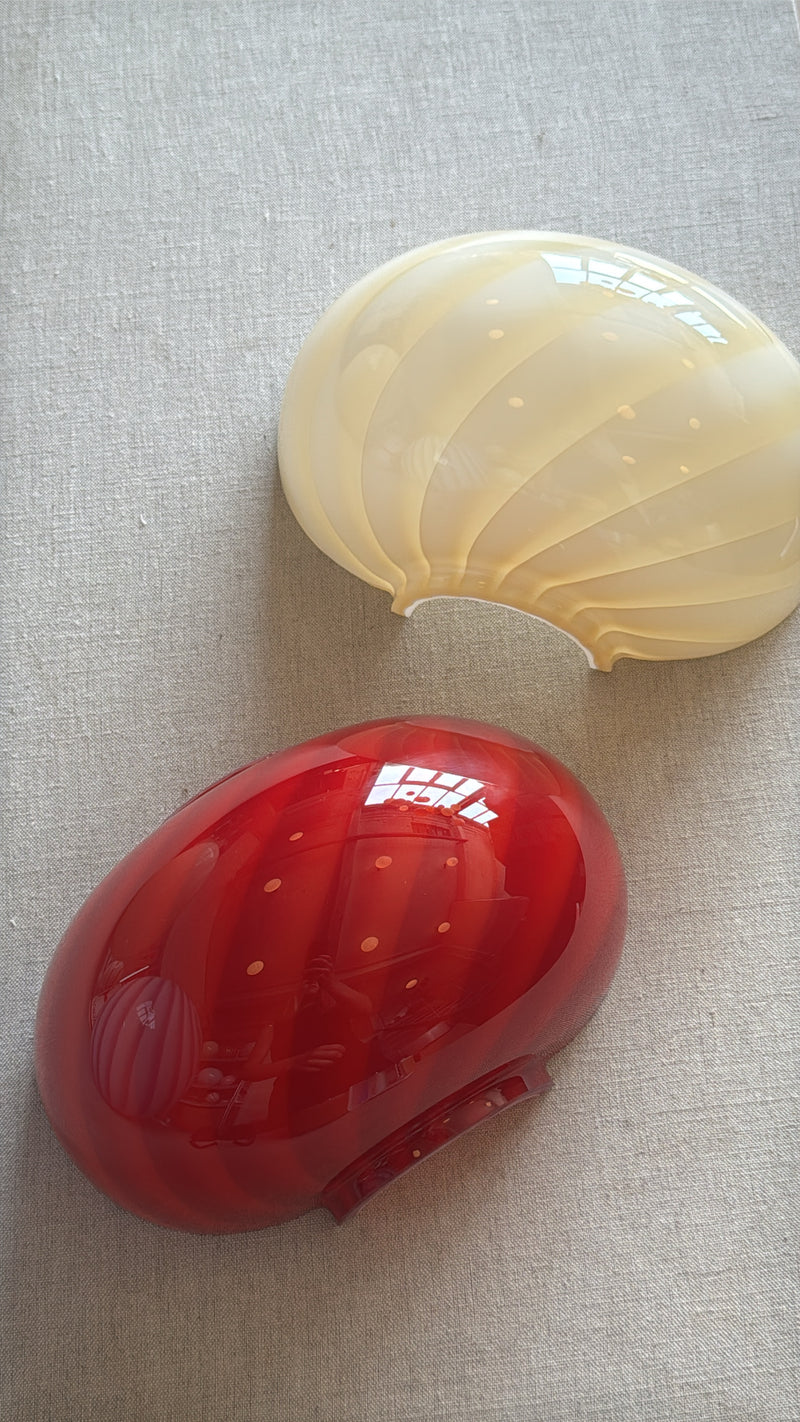 Murano Candy væglampe dyb rød swirl 21x15cm