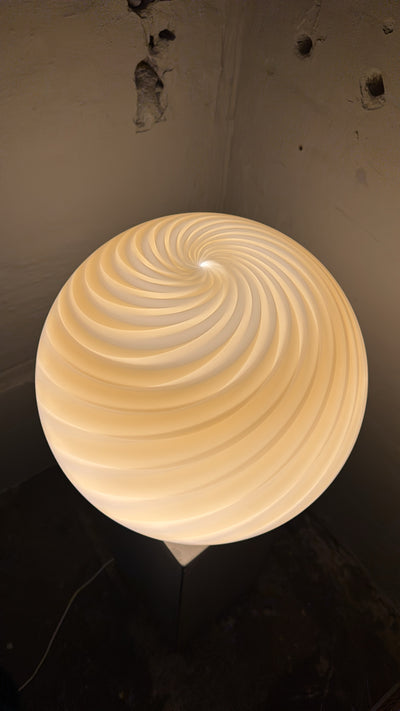 Murano Candy vloerlamp geel swirl D:40 cm