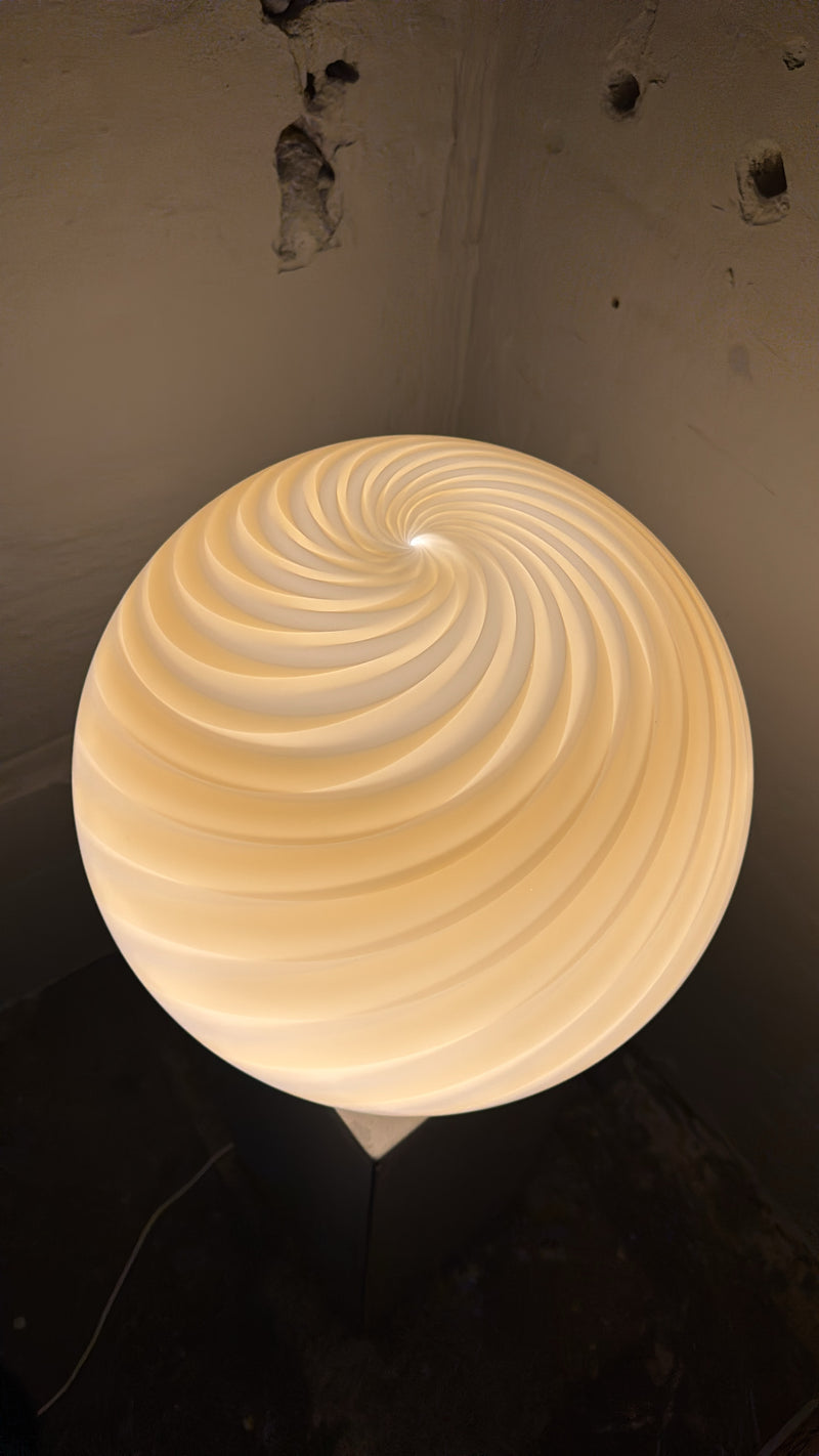 Murano Candy vloerlamp geel swirl D:40 cm