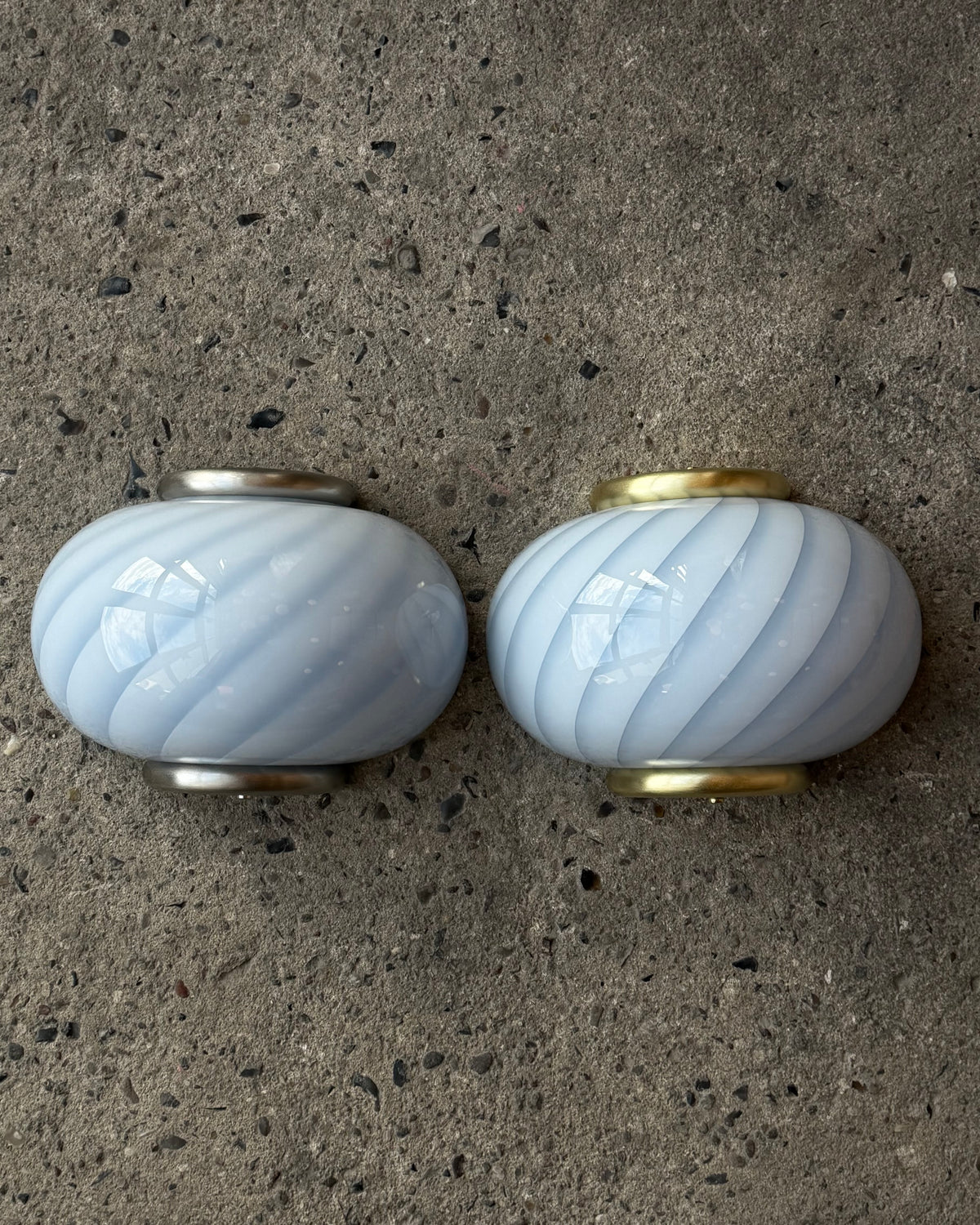 Murano Lampe murale bonbon swirl bleu clair 21x15cm