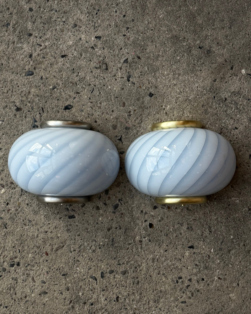 Murano Lampe murale bonbon swirl bleu clair 21x15cm