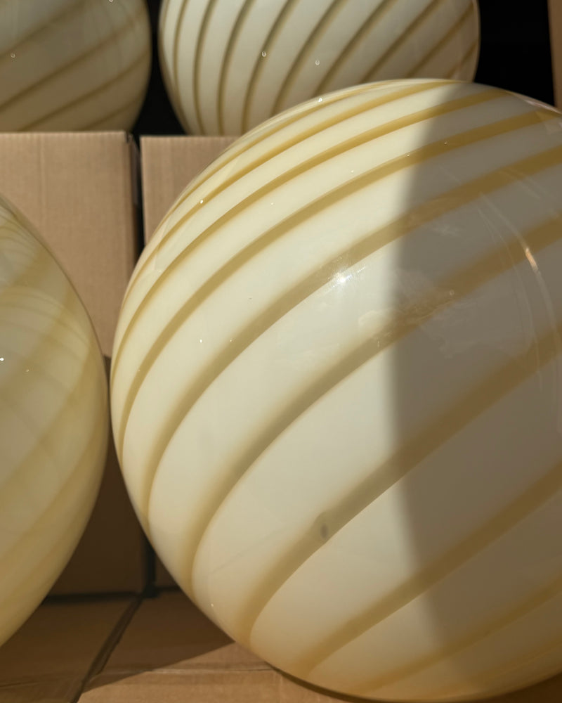 Murano Candy floor lamp yellow swirl D:40 cm
