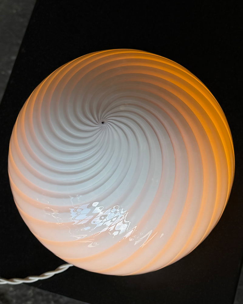 Murano Candy bordlampe creme karamel swirl D:20 cm