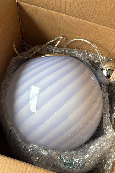 Grote Murano Candy pendel lavendel swirl D:40 cm