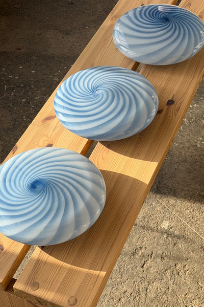 Murano Candy ceiling lamp blue swirl D:30 cm