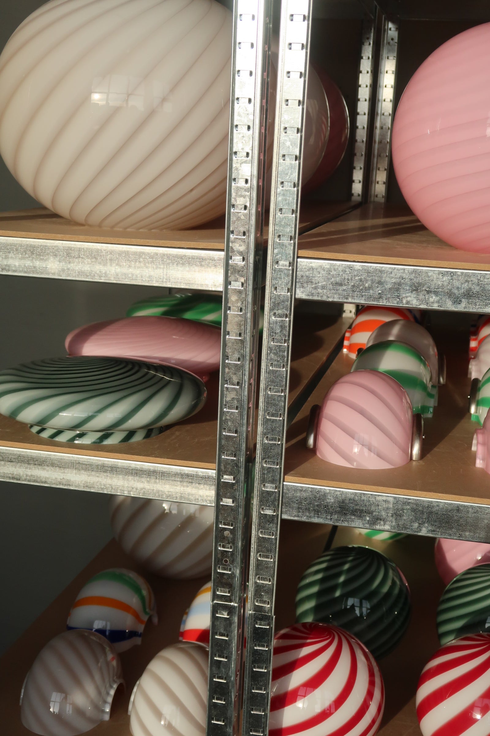 Murano Candy plafond petrolium grøn swirl D:30 cm