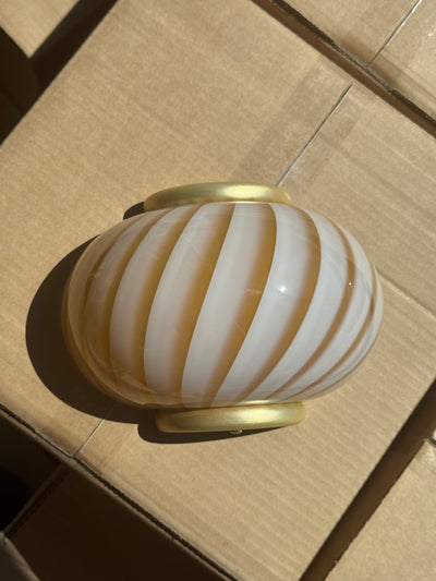 Murano Candy væglampe karamel creme swirl 21x15cm