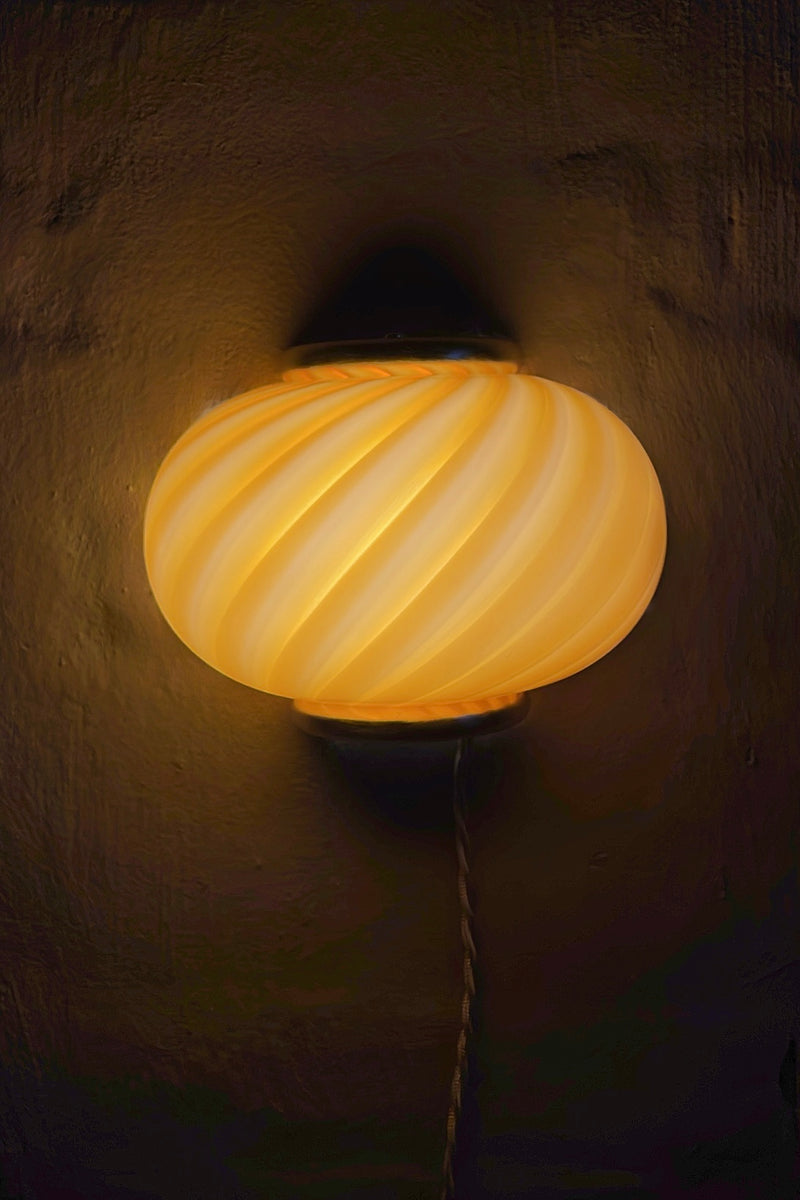 Murano Candy vägglampa orange bärnsten swirl 21x15cm