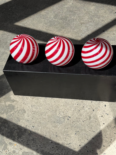Murano Candy pendant burgundy red/white swirl D:20 cm