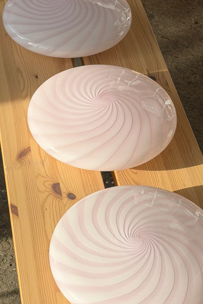 Murano Candy ceiling light soft pink swirl D:30 cm