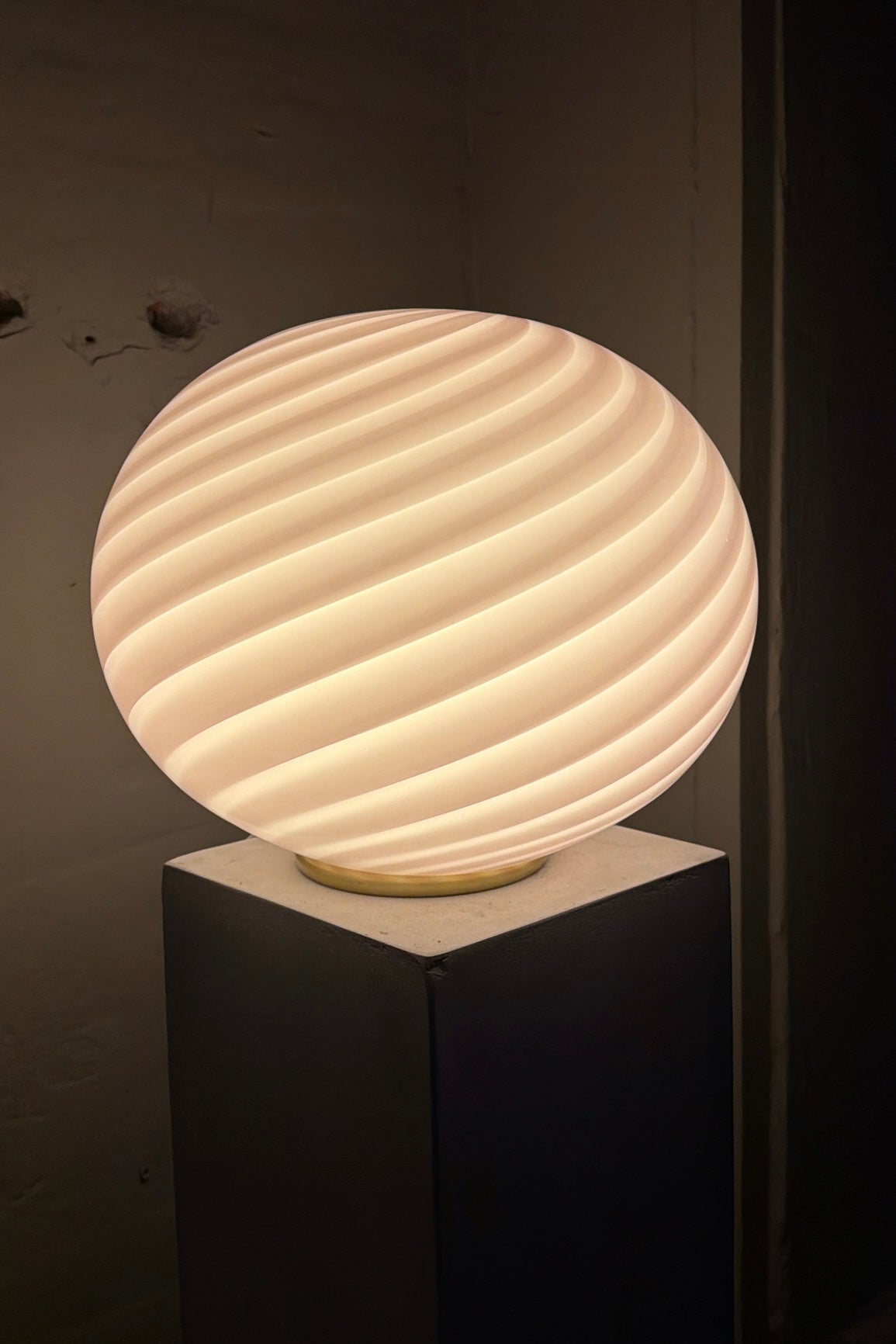 Murano Candy oval golvlampa bubble gum swirl D:40 cm