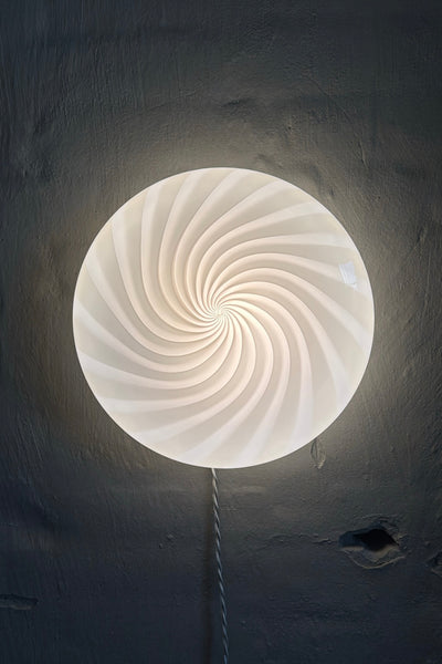 Murano Candy plafond mjuk ljusrosa swirl D:30 cm