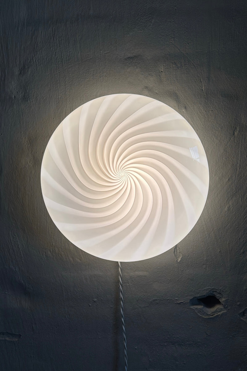 Murano Candy plafond mjuk ljusrosa swirl D:30 cm