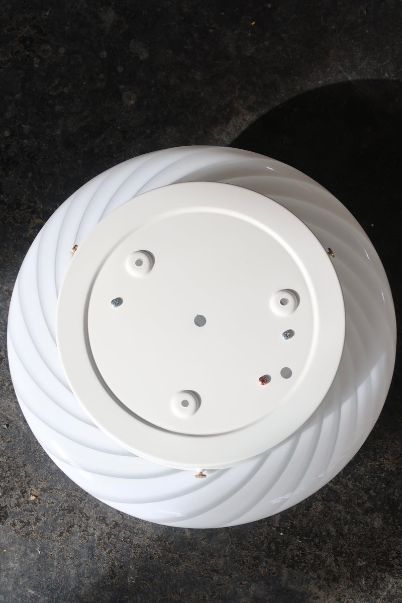 Vintage (ubrugt) Murano hvid swirl plafond loftlampe / væglampe D:36 cm