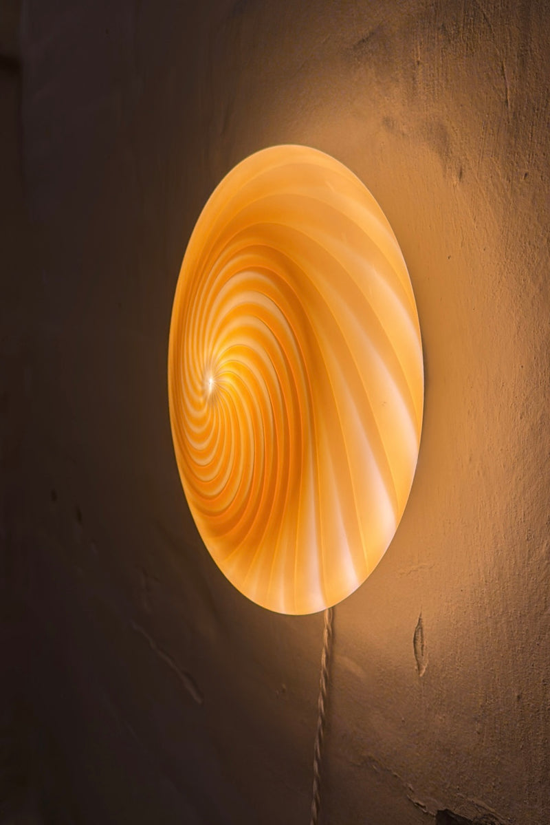 Murano Candy plafond rav orange swirl D:30 cm