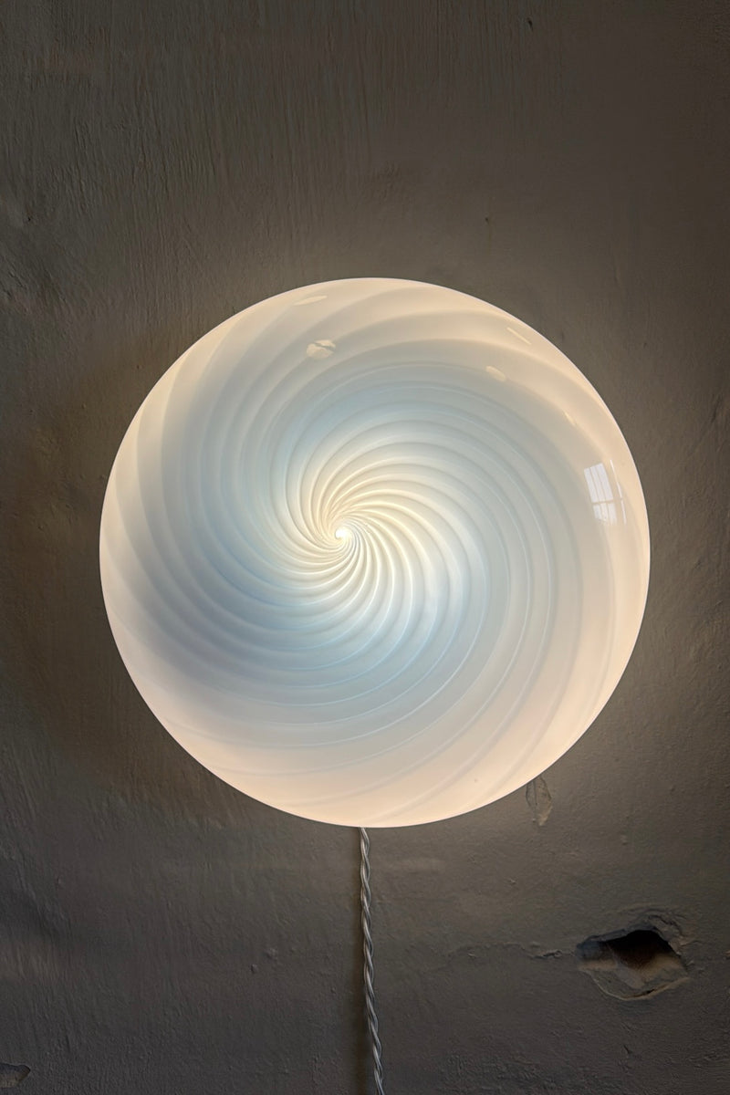 Murano Candy plafond ljusblå swirl D:30 cm