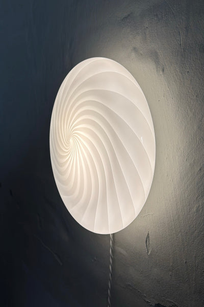 Murano Candy plafond vit swirl D:30 cm