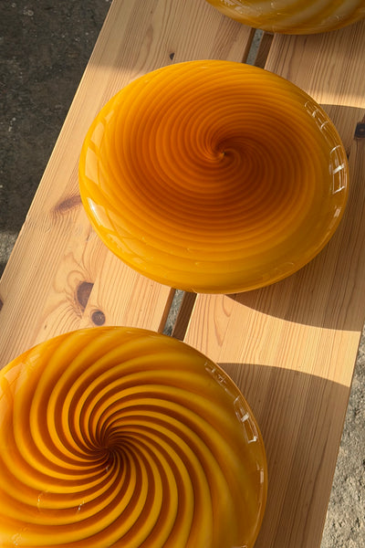 Grand Murano Candy plafonnier ambre effet tourbillon D:40 cm
