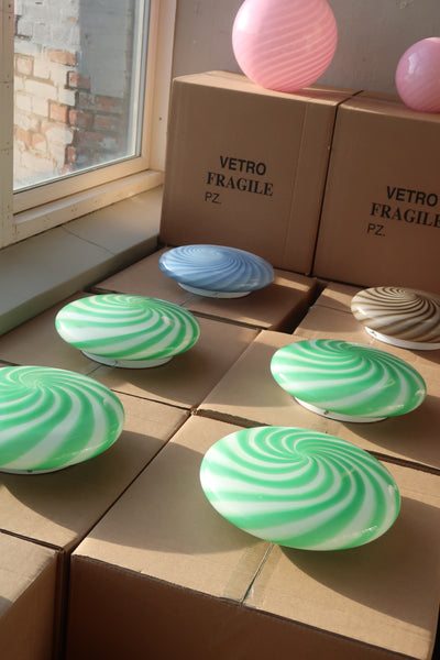 Murano Candy flush mount blue swirl D: 30 cm