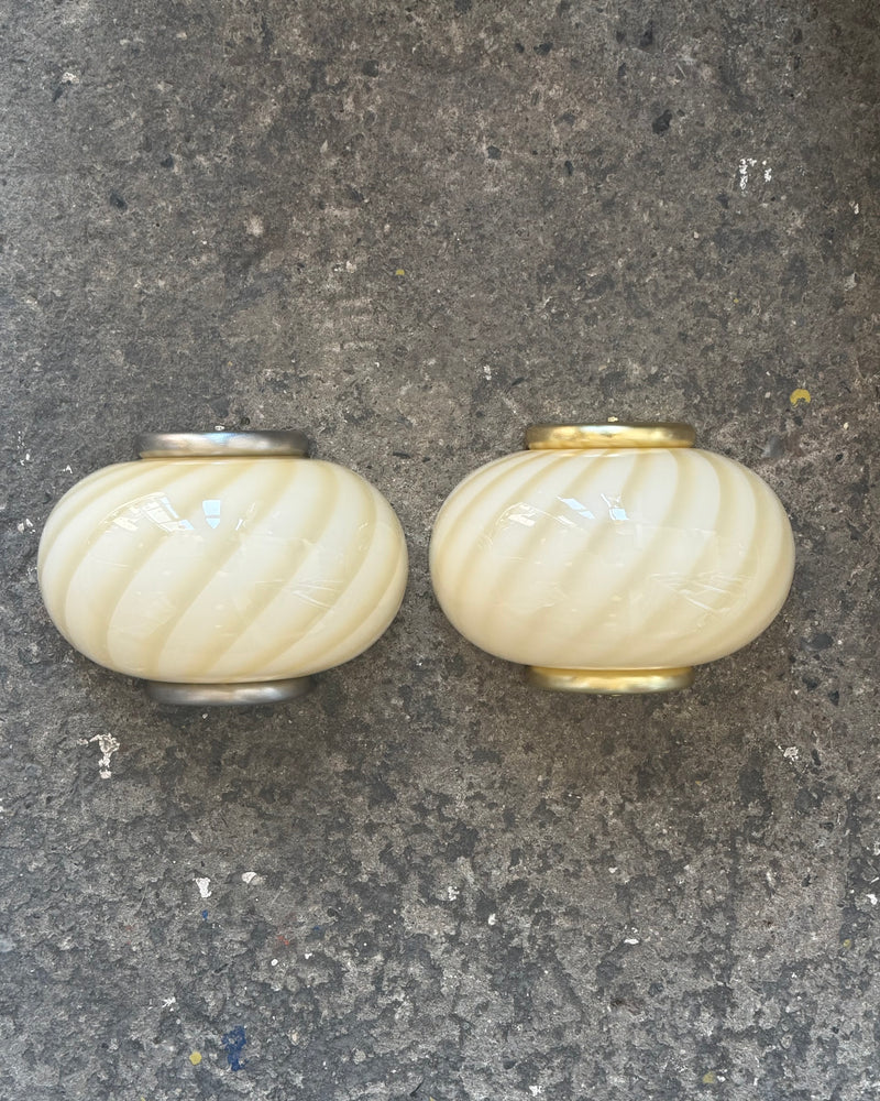 Murano Candy Wandleuchte gelb Swirl 21x15cm