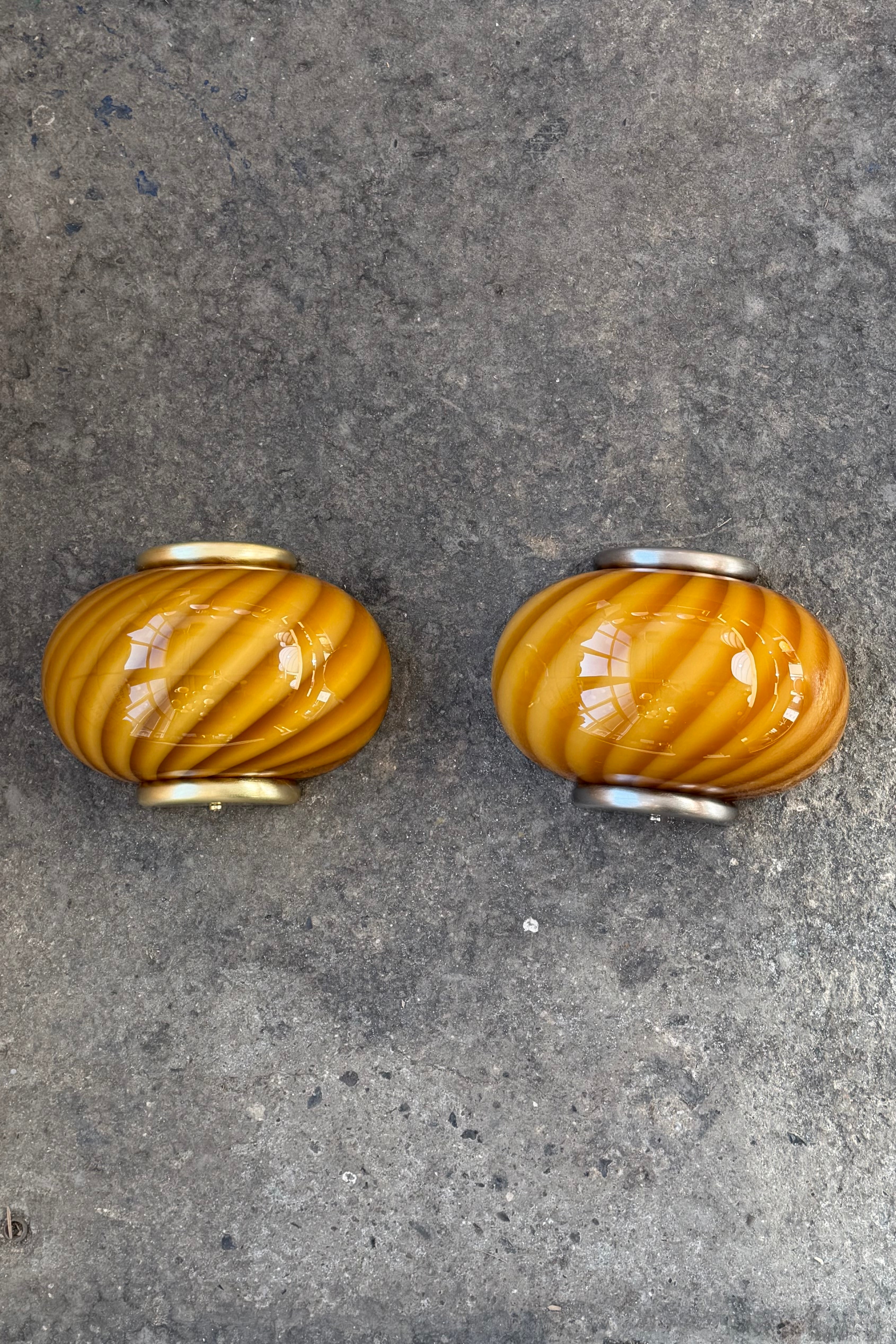 Murano wall lamp orange amber swirl - ceiling/wall