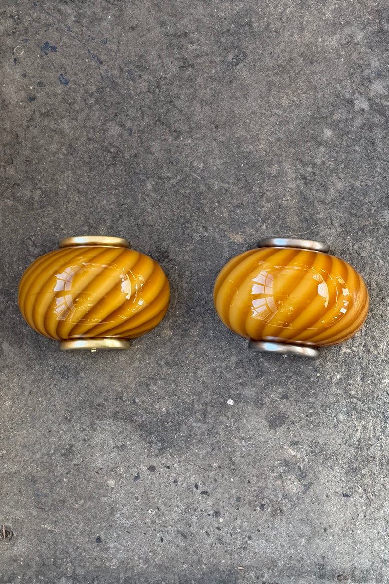 Murano Candy væglampe orange rav swirl 21x15cm