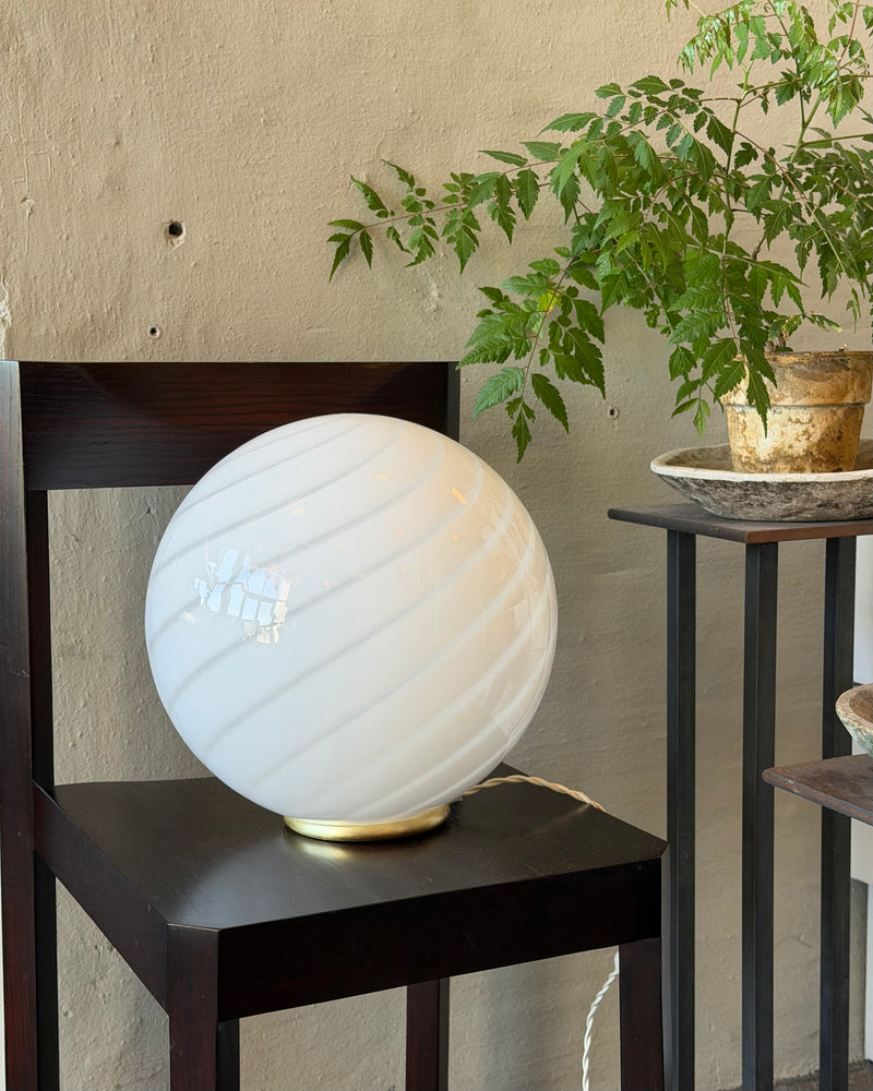 Murano Lampe de table Candy blanche tourbillon D:30 cm