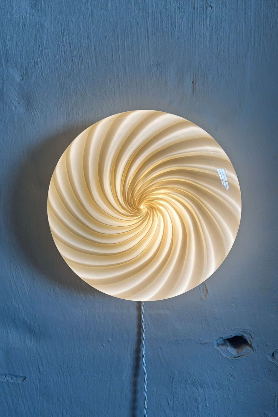 Murano Candy plafond grå brun swirl D:30 cm