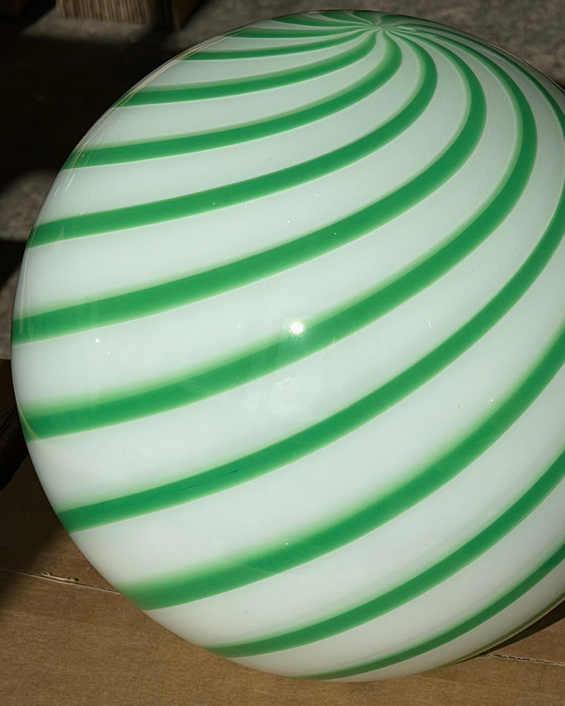 Murano Lampe de table Candy vert/blanc swirl D:30 cm