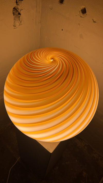 Murano Candy vloerlamp amber oranje swirl D:40 cm