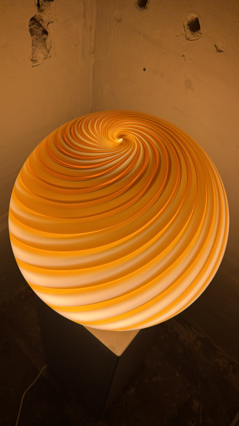 Murano Candy vloerlamp amber oranje swirl D:40 cm