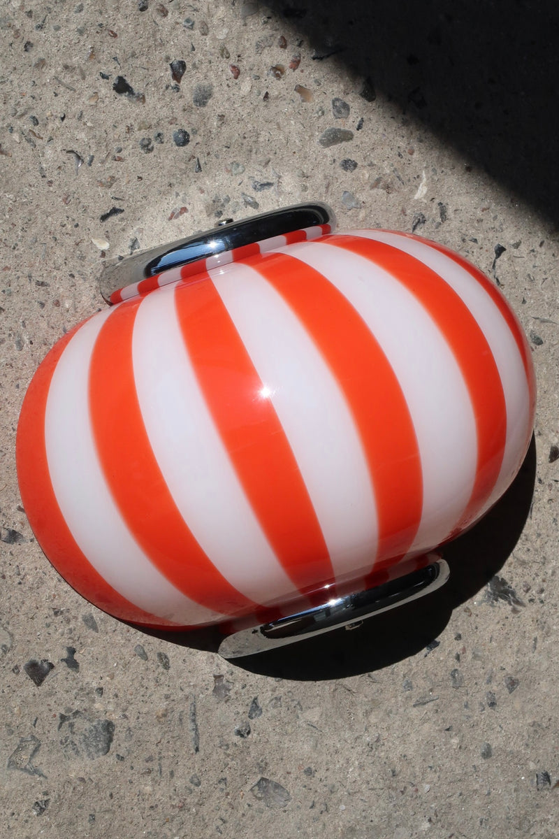 Murano Candy væglampe røde striber 21x15cm