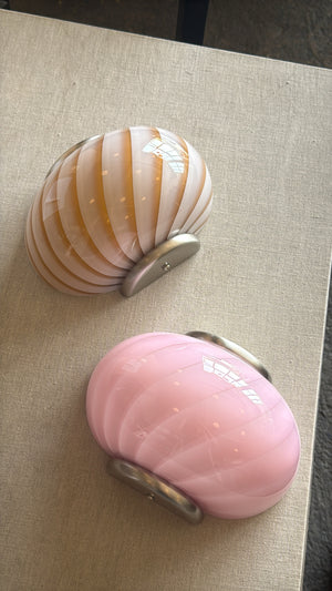 Murano Candy wall lamp caramel/creme swirl 21x15 cm