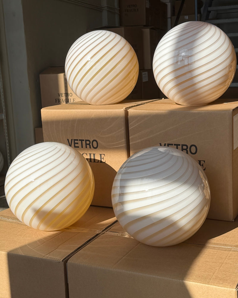 Murano Candy hanglamp karamel crème swirl D:30 cm