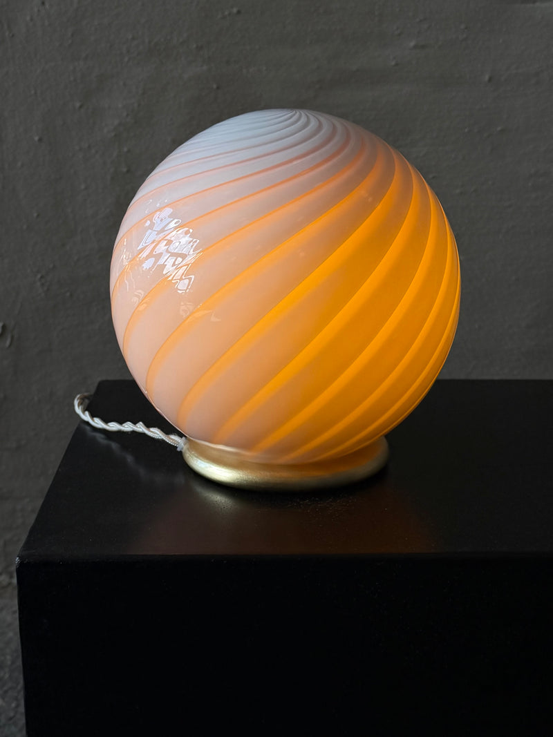 Murano Candy bordlampe creme karamel swirl D:20 cm