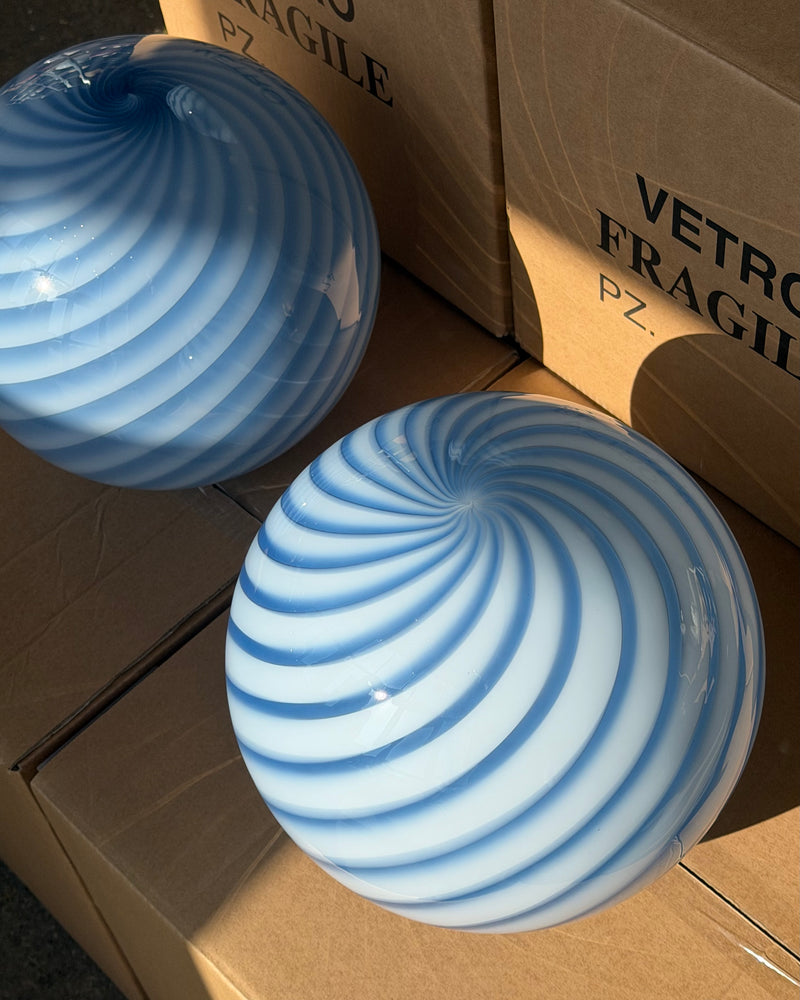 Murano Candy-Pendel blauer Swirl D:30 cm