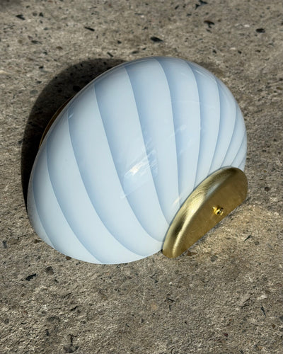 Murano Lampe murale bonbon swirl bleu clair 21x15cm