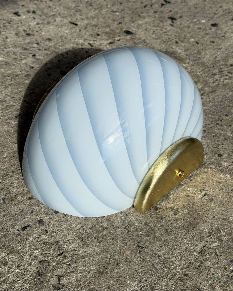 Murano Lampe murale bonbon swirl bleu clair 21x15cm